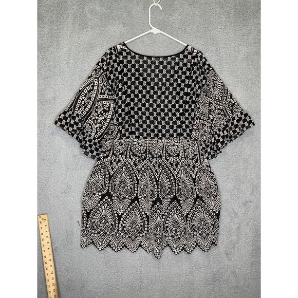 Anthropologie Akemi Kin Brooke eyelet swing dress sheer embroidered boho 4 - Picture 9 of 11